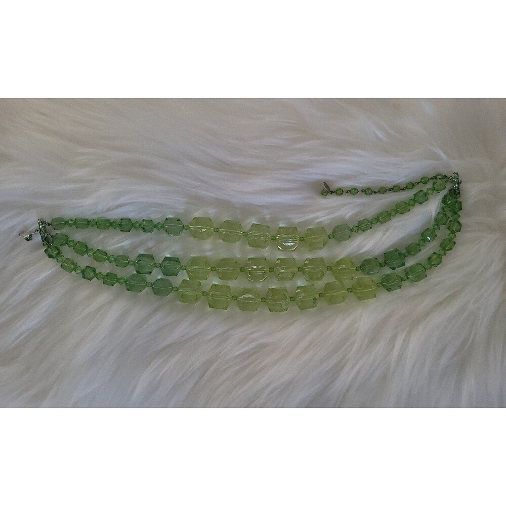 Tarina Tarantino Triple Strand Lucite Cubes Green - Picture 3 of 4